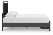 Zuraleus Black Queen Upholstered Panel Platform Storage Bed - PCB3380B4