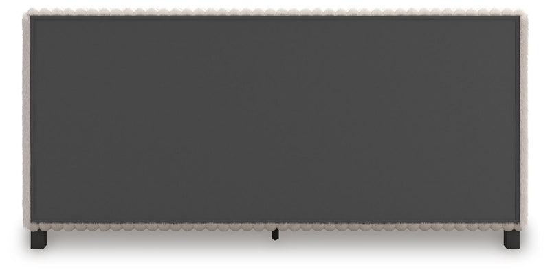 Zuraleus California King Upholstered Bed and Dresser in White - PKG022861