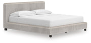 Zuraleus California King Upholstered Bed, Chest and  Nightstand in White - PKG022857