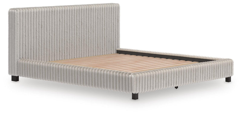 Zuraleus California King Upholstered Bed, Chest and  Nightstand in White - PKG022857