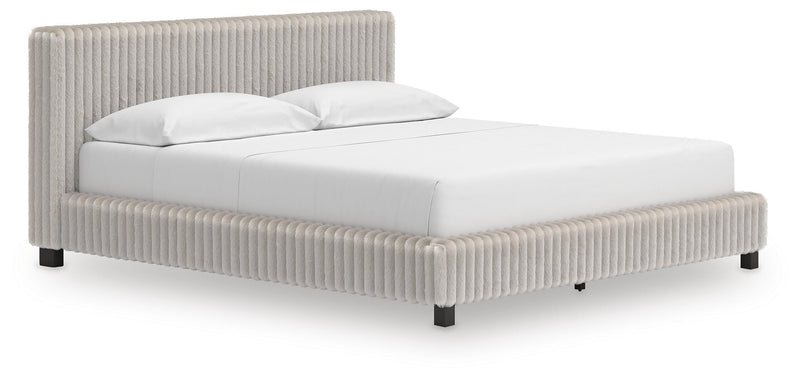 Zuraleus California King Upholstered Bed, Dresser and Chest in White - PKG022856