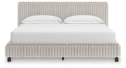 Zuraleus California King Upholstered Bed, Dresser and Mirror in White - PKG022855