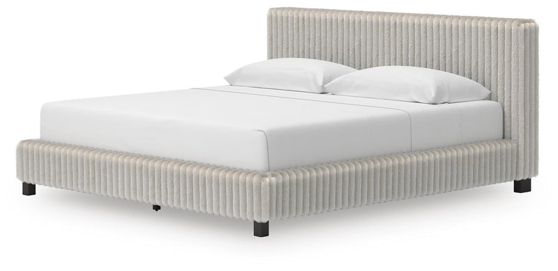 Zuraleus King Upholstered Bed and Dresser in White - PKG022853