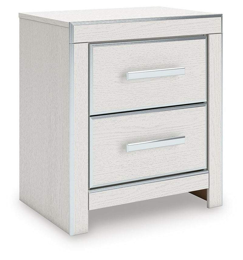 Zuraleus King Upholstered Panel Bed, Chest and  Nightstand in White - PKG022833