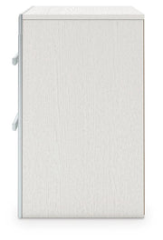 Zuraleus King Upholstered Panel Bed, Chest and  Nightstand in White - PKG022833