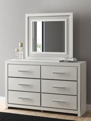 Zuraleus King Upholstered Panel Bed, Dresser and Mirror in White - PKG022831