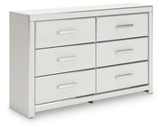 Zuraleus King Upholstered Panel Platform Bed and Dresser in White - PKG022821