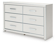 Zuraleus King Upholstered Panel Platform Bed and Dresser in White - PKG022821