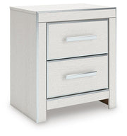 Zuraleus King Upholstered Panel Platform Bed, Chest and  Nightstand in White - PKG022817