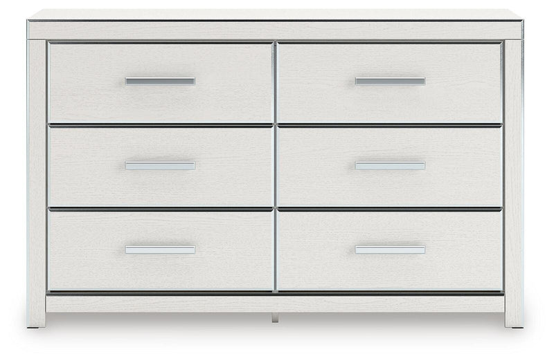 Zuraleus King Upholstered Panel Platform Storage Bed and Dresser in White - PKG022829
