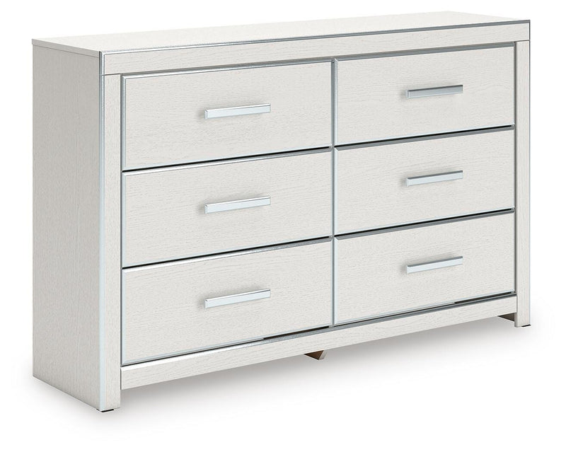 Zuraleus King Upholstered Panel Platform Storage Bed and Dresser in White - PKG022829