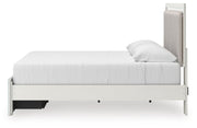 Zuraleus King Upholstered Panel Platform Storage Bed, Dresser and Chest in White - PKG022824