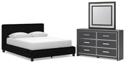 Zuraleus Queen Upholstered Bed, Dresser and Mirror - PCB3380B9