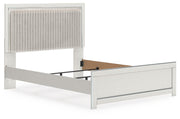 Zuraleus Queen Upholstered Panel Bed, Dresser and Mirror in White - PKG022807