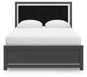 Zuraleus Queen Upholstered Panel Bed, Dresser and Mirror - PCB3380B7