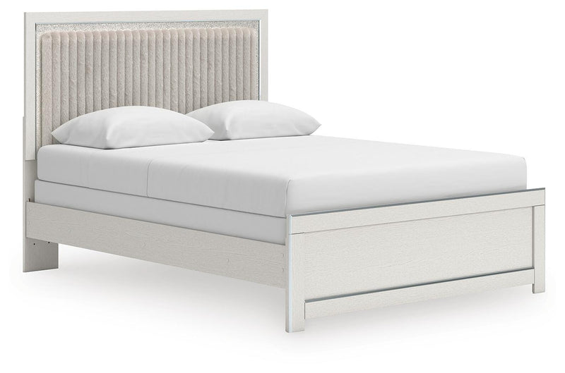 Zuraleus Queen Upholstered Panel Bed, Dresser and Mirror - PCB3381B7