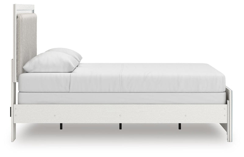 Zuraleus Queen Upholstered Panel Bed, Dresser and Mirror - PCB3381B7