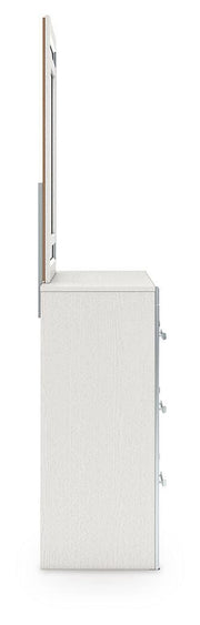 Zuraleus Queen Upholstered Panel Bed, Dresser and Mirror - PCB3381B7