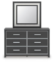 Zuraleus Queen Upholstered Panel Platform Bed, Dresser and Mirror - PCB3380B3