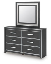 Zuraleus Queen Upholstered Panel Platform Bed, Dresser and Mirror - PCB3380B3
