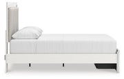 Zuraleus Queen Upholstered Panel Platform Storage Bed, Chest and  Nightstand in White - PKG022801