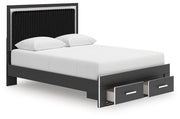 Zuraleus Queen Upholstered Panel Platform Storage Bed, Dresser and Mirror - PCB3380B5