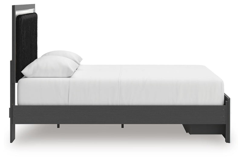 Zuraleus Queen Upholstered Panel Platform Storage Bed, Dresser and Mirror - PCB3380B5