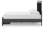 Zuraleus Queen Upholstered Panel Platform Storage Bed, Dresser and Mirror - PCB3380B5