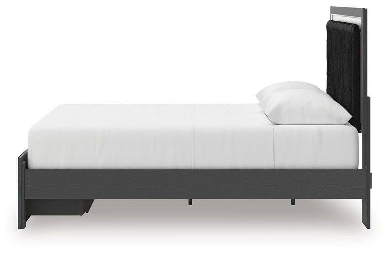 Zuraleus Queen Upholstered Panel Platform Storage Bed, Dresser and Mirror - PCB3380B5