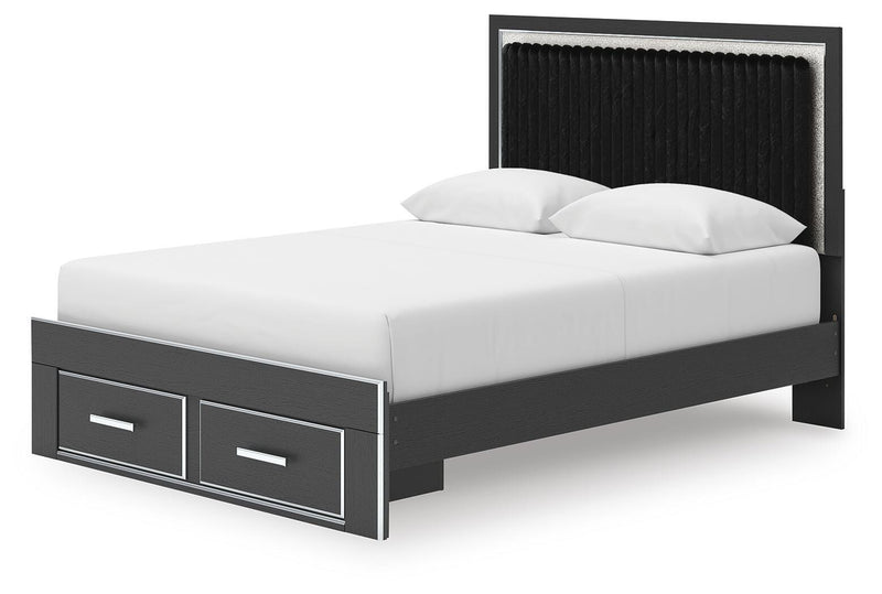 Zuraleus Queen Upholstered Panel Platform Storage Bed, Dresser and Mirror - PCB3380B5