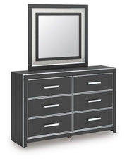 Zuraleus Queen Upholstered Panel Platform Storage Bed, Dresser and Mirror - PCB3380B5