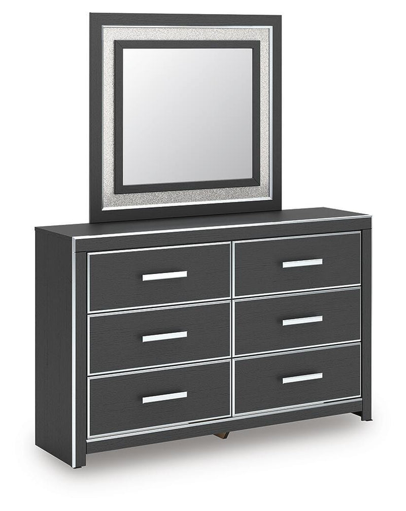 Zuraleus Queen Upholstered Panel Platform Storage Bed, Dresser and Mirror - PCB3380B5