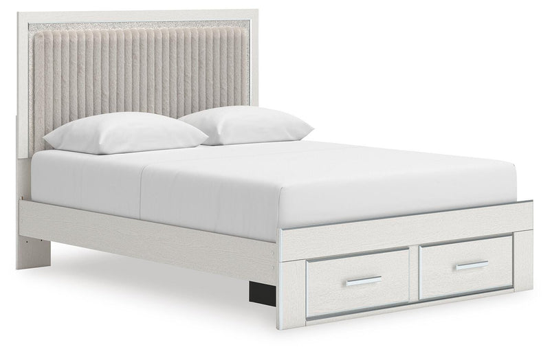 Zuraleus Queen Upholstered Panel Platform Storage Bed, Dresser and Mirror - PCB3381B5