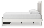 Zuraleus Queen Upholstered Panel Platform Storage Bed, Dresser and Mirror - PCB3381B5
