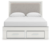 Zuraleus Queen Upholstered Panel Platform Storage Bed, Dresser and Mirror - PCB3381B5