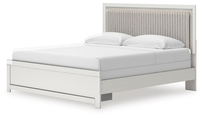 Zuraleus White King Upholstered Panel Bed - PCB3381B10