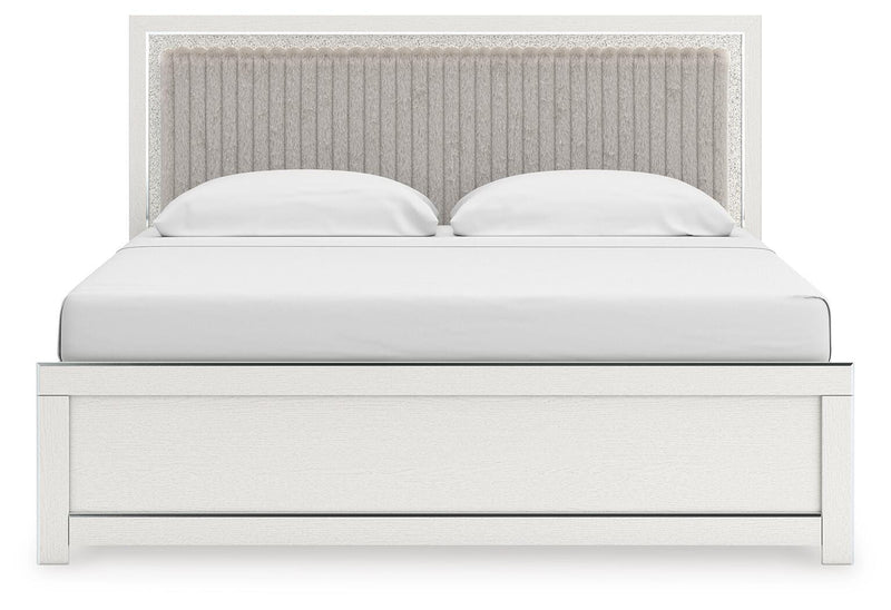 Zuraleus White King Upholstered Panel Bed - PCB3381B10