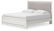 Zuraleus White King Upholstered Panel Platform Bed - PCB3381B8