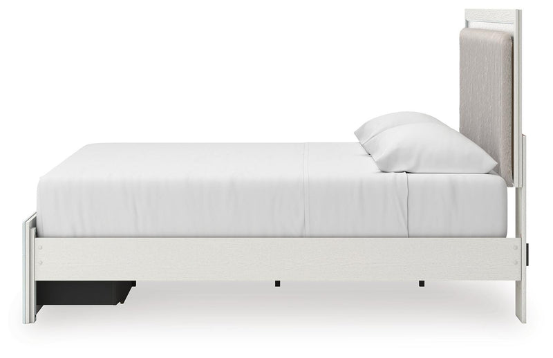 Zuraleus White King Upholstered Panel Platform Storage Bed - PCB3381B9