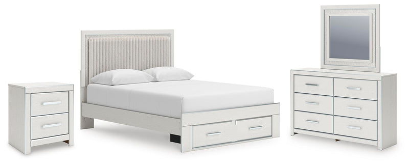 Zuraleus White Queen Storage Bed, Dresser, Mirror and Nightstand - PCB3381B15