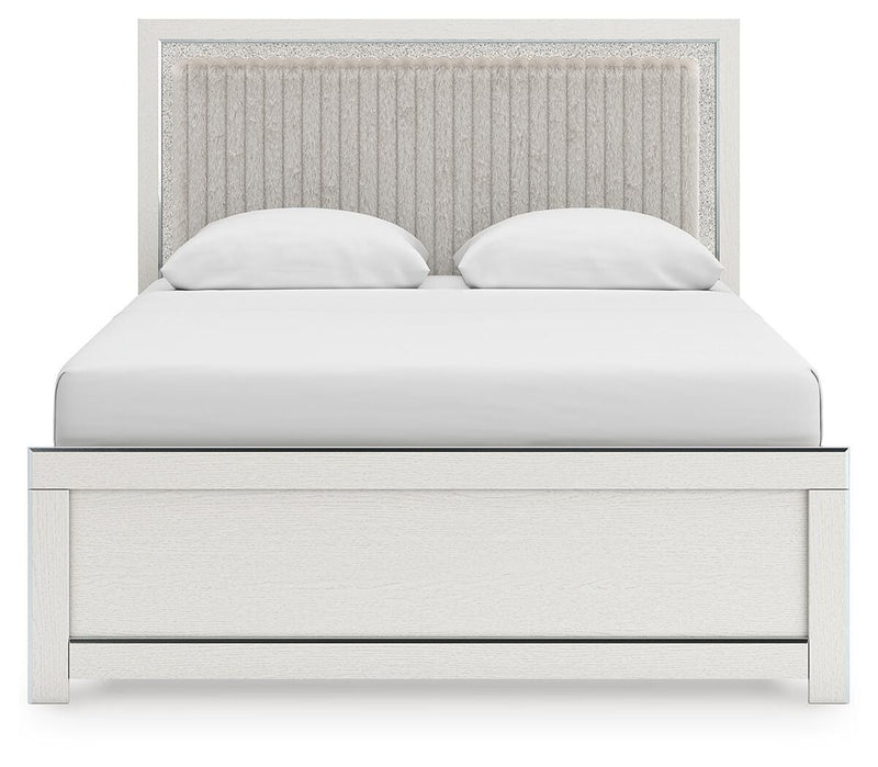 Zuraleus White Queen Upholstered Panel Bed - PCB3381B6