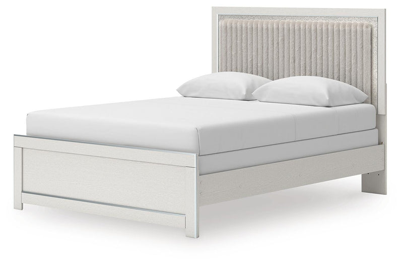Zuraleus White Queen Upholstered Panel Bed - PCB3381B6