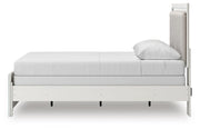 Zuraleus White Queen Upholstered Panel Bed - PCB3381B6
