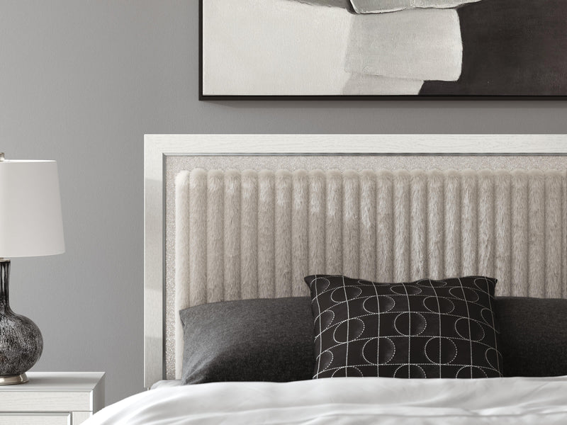 Zuraleus White Queen Upholstered Panel Bed - PCB3381B6