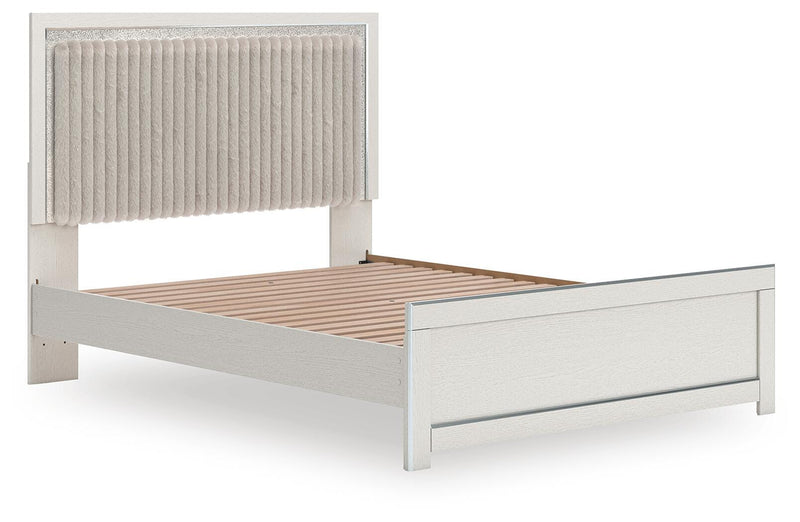 Zuraleus White Queen Upholstered Panel Platform Bed - PCB3381B2