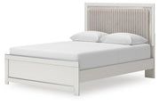 Zuraleus White Queen Upholstered Panel Platform Bed - PCB3381B2