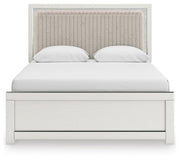 Zuraleus White Queen Upholstered Panel Platform Bed - PCB3381B2