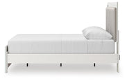 Zuraleus White Queen Upholstered Panel Platform Bed - PCB3381B2