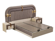 Zurich Bedroom (Bed With Headboard & Dresser With Mirror & Bench & Ottoman & 2 Nightstand & Wardrobe) - King - 120-ZUR-KB-SET-1