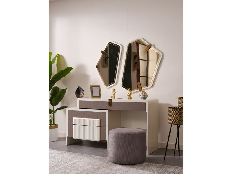 Zurich Bedroom (Bed With Headboard & Dresser With Mirror & Bench & Ottoman & 2 Nightstand & Wardrobe) - Queen - 120-ZUR-QB-SET-1